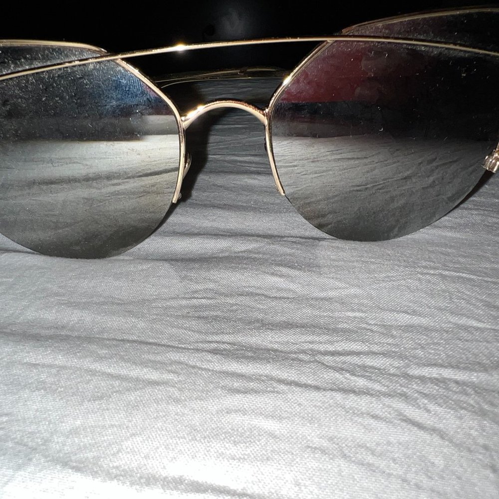 Mirrored Silver and Gold Cat Eye sunglasses